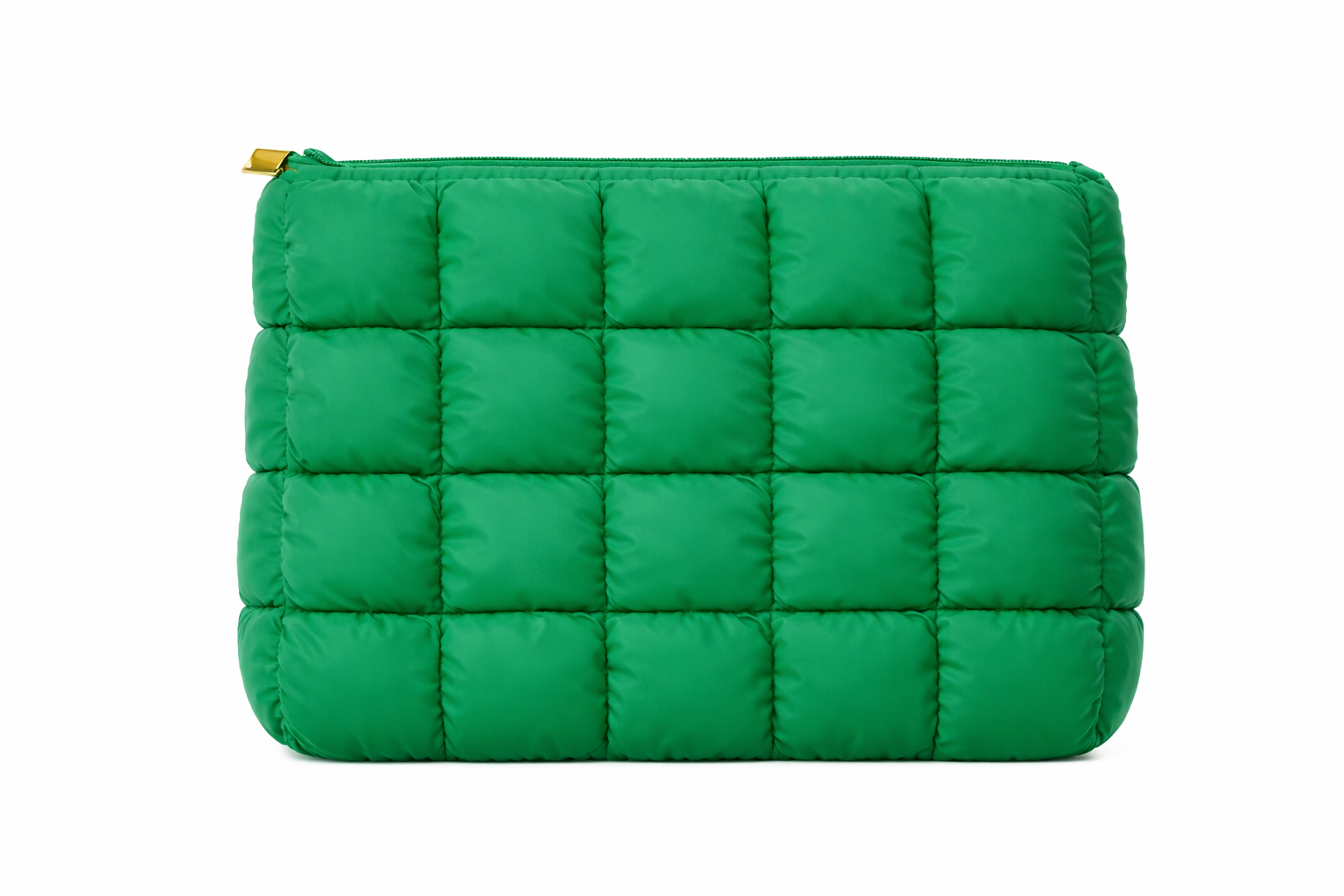 Quilted Cosmetic Make up bag Green - BLANK