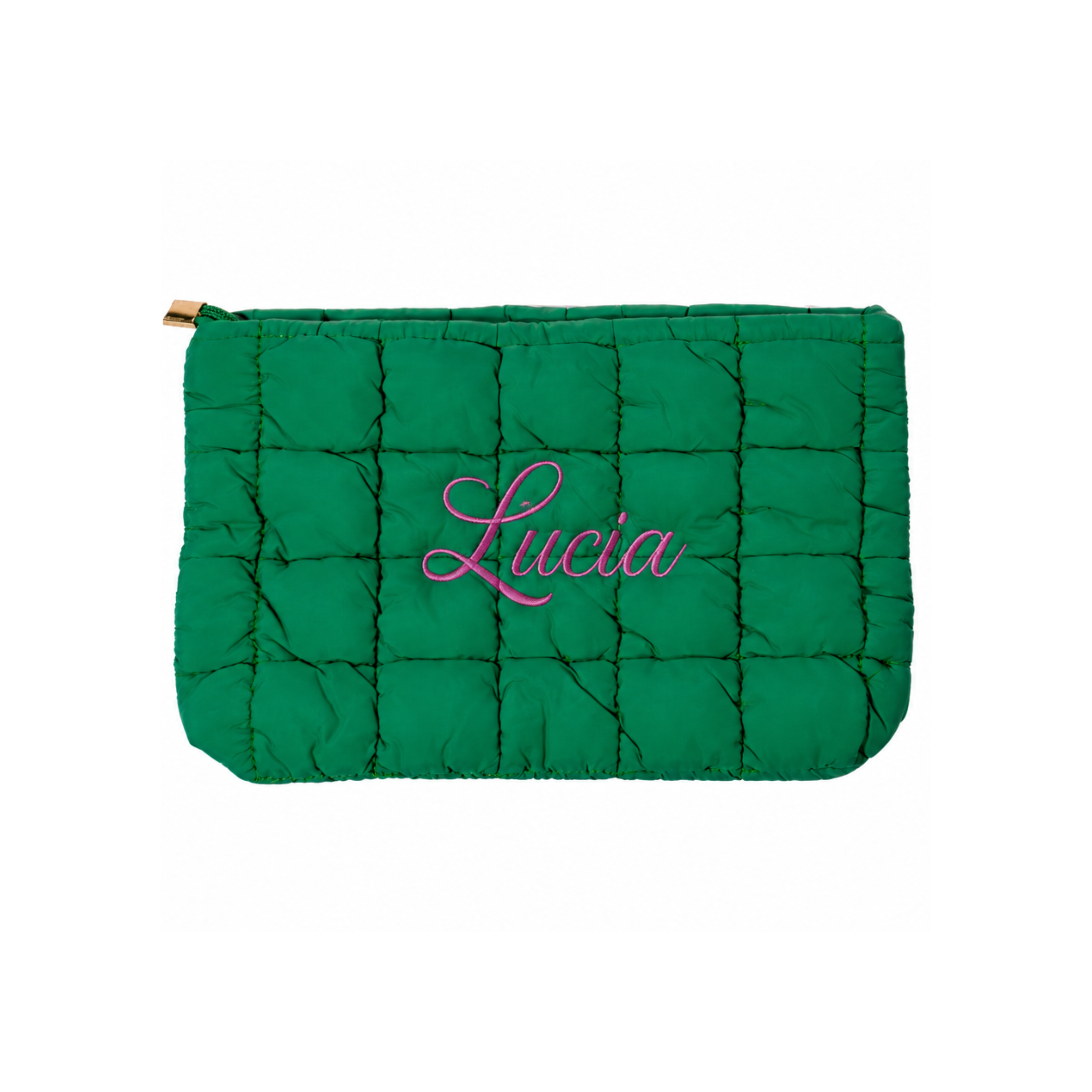 Quilted Makeup Bag Inscription