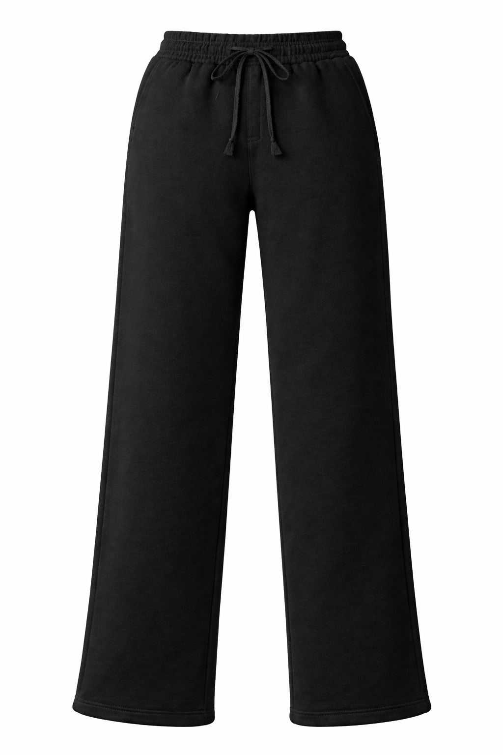 Relaxed Fit Fleece Pants Black- Blank