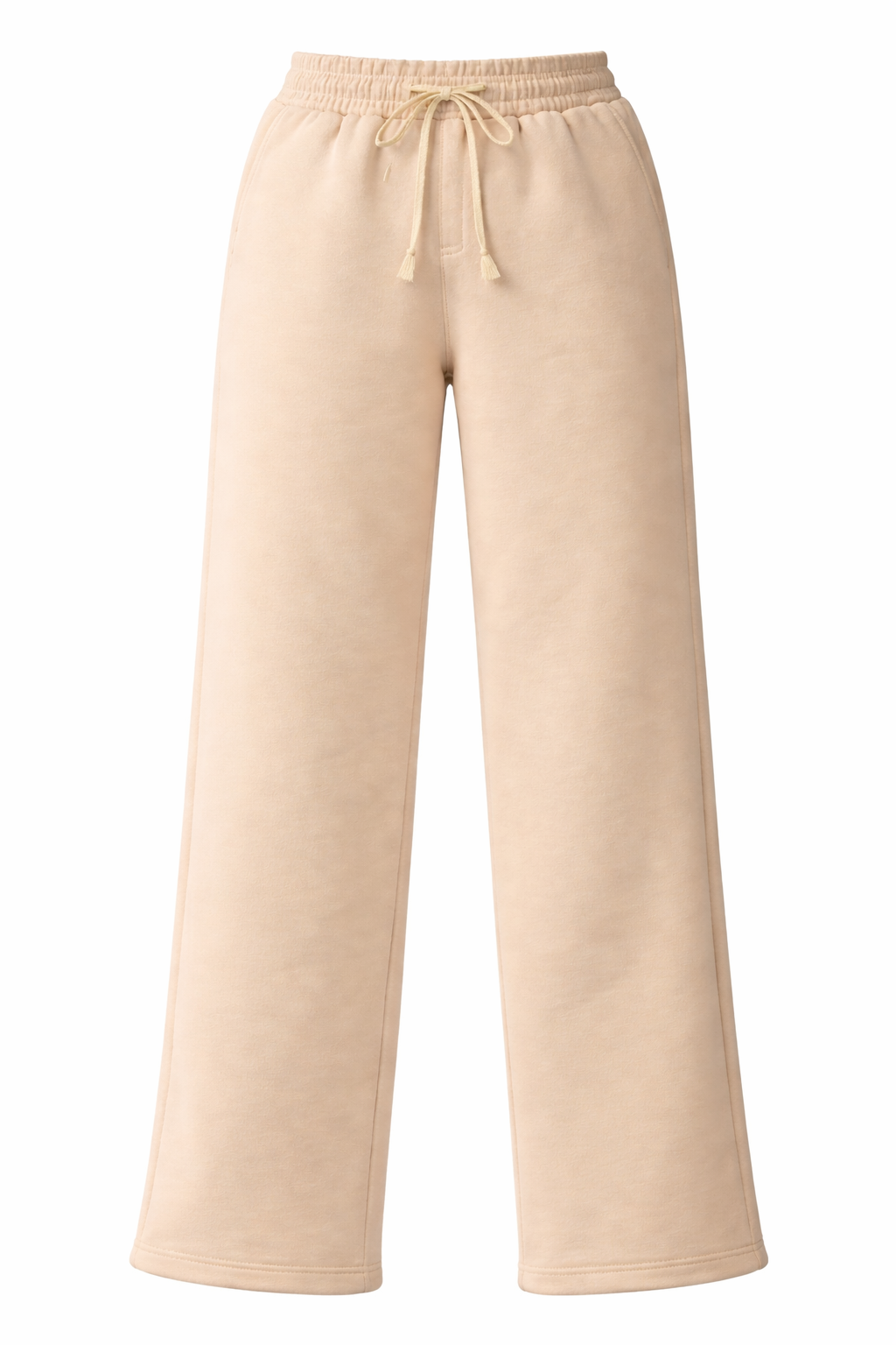 Relaxed Fit Fleece Pants Ivory-Blank