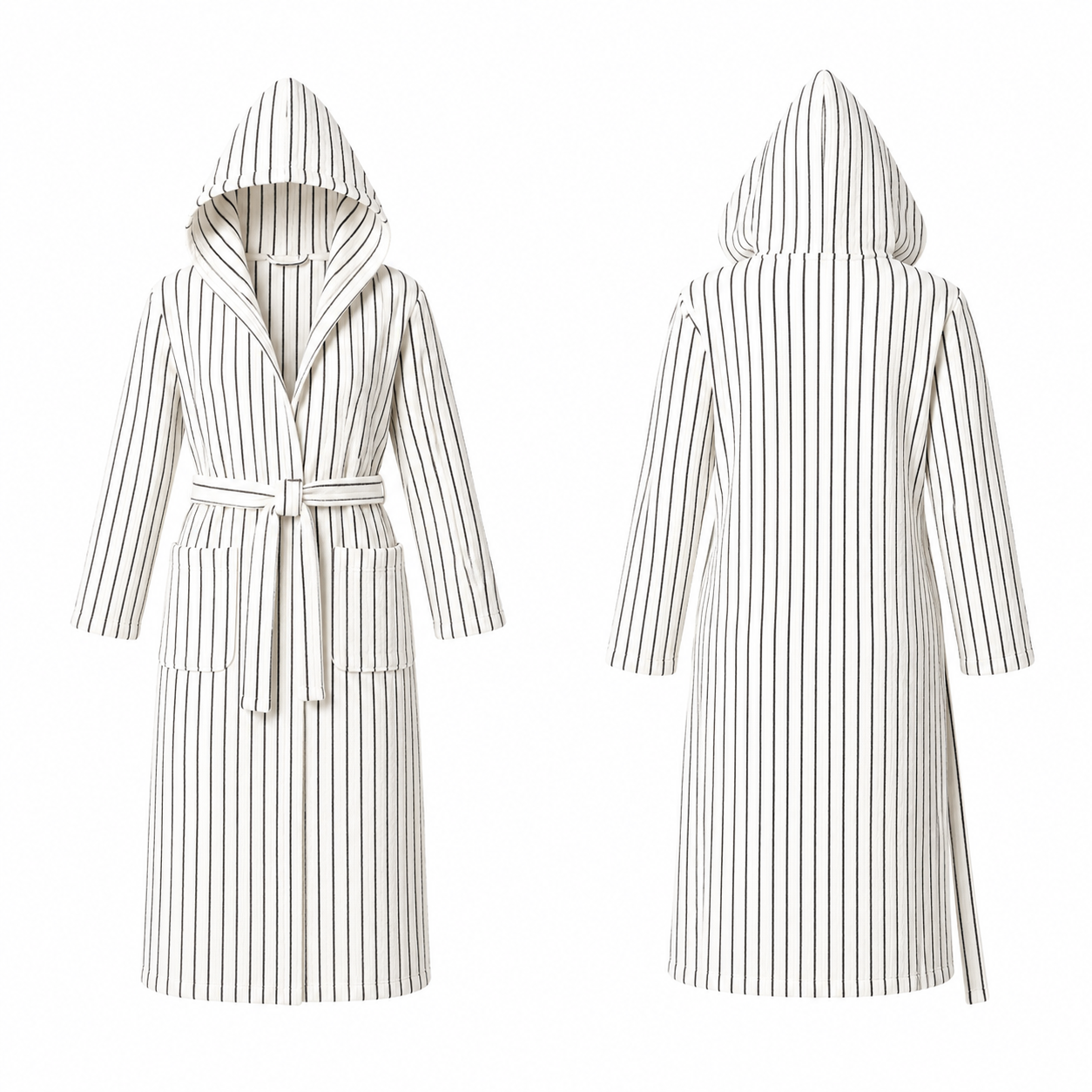 Striped Hooded Robe - BLANK