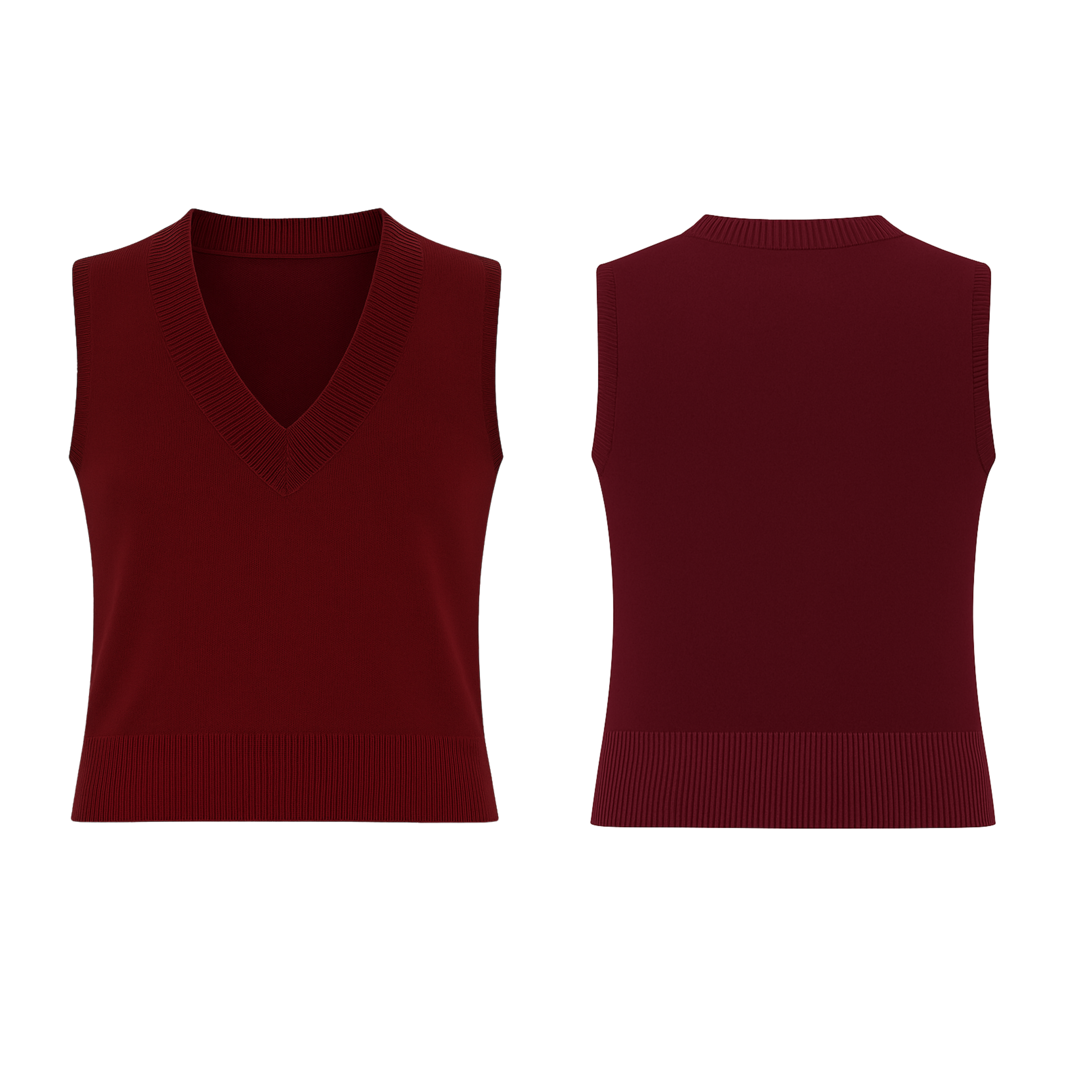 V-Neck Sweater Burgundy - BLANK