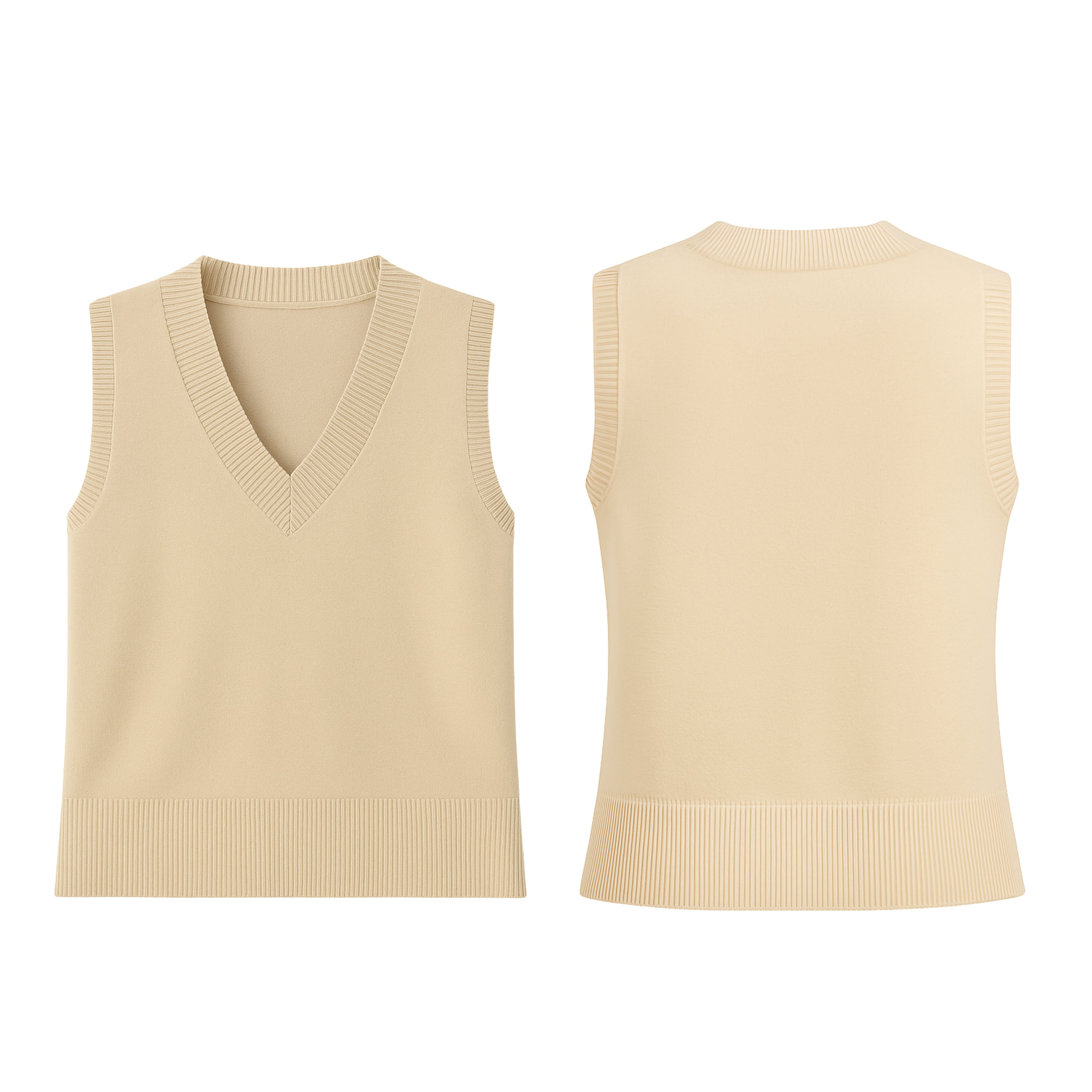 V-Neck Sweater Sand - BLANK