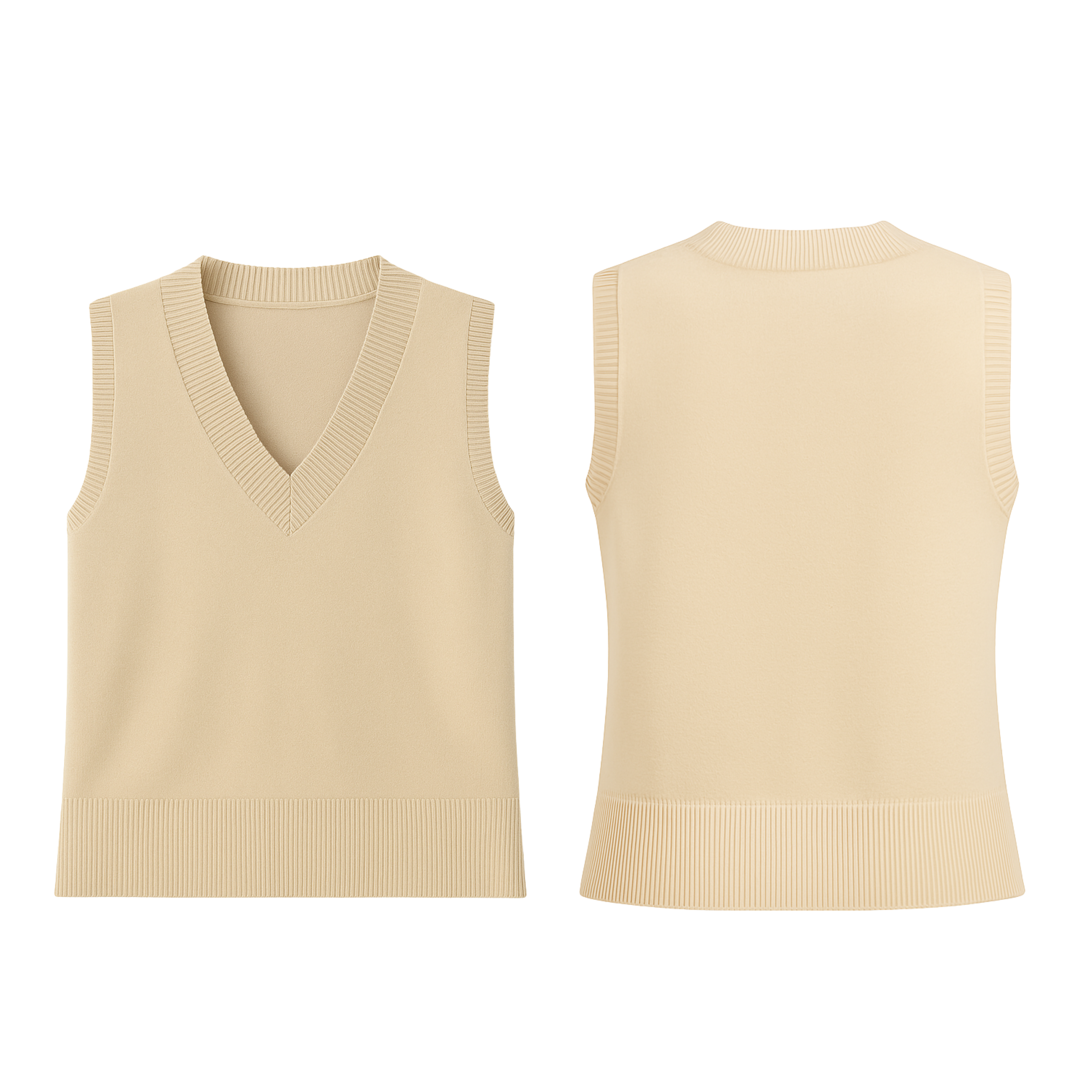 V-Neck Sweater Sand - BLANK