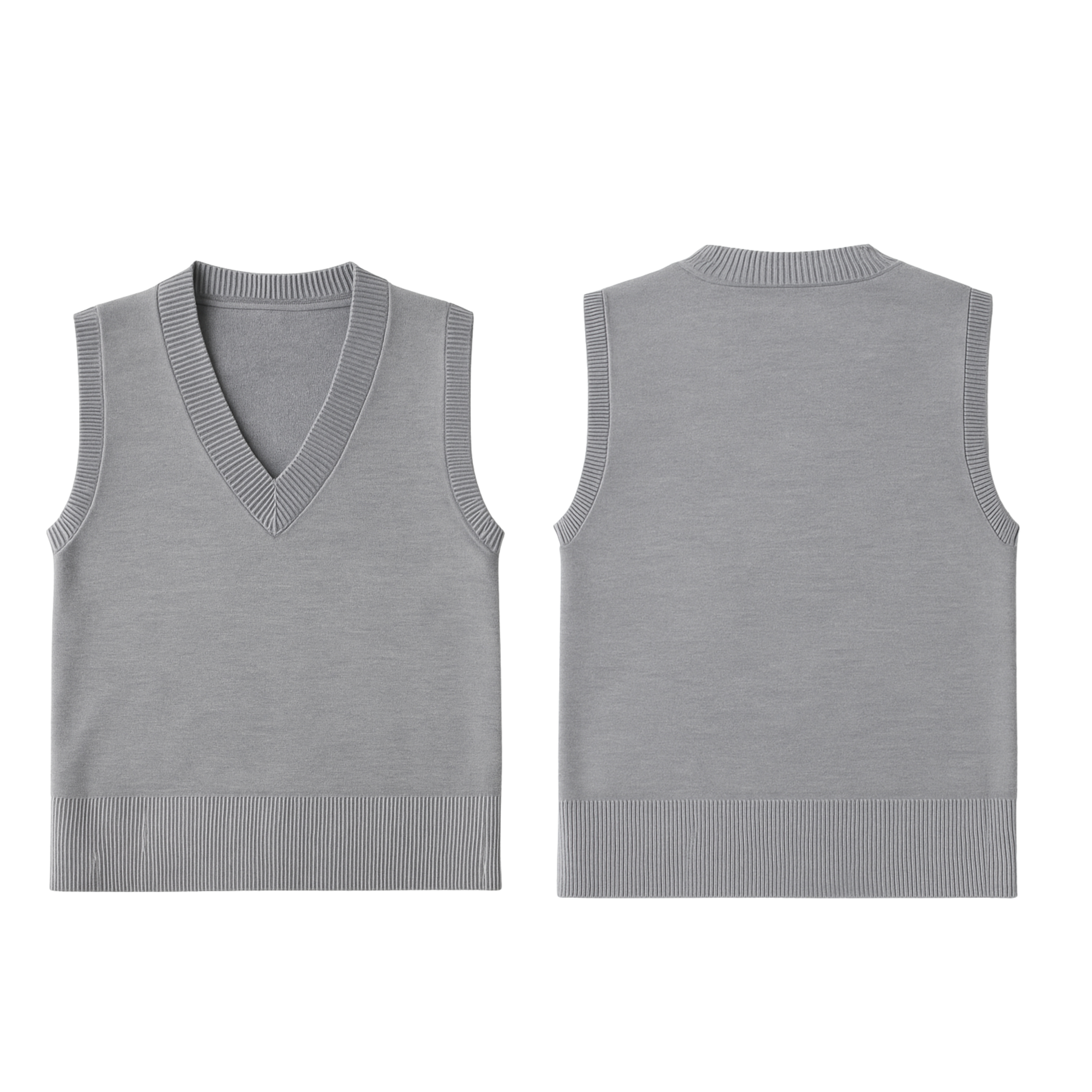 V-Neck Sweater Gray - BLANK