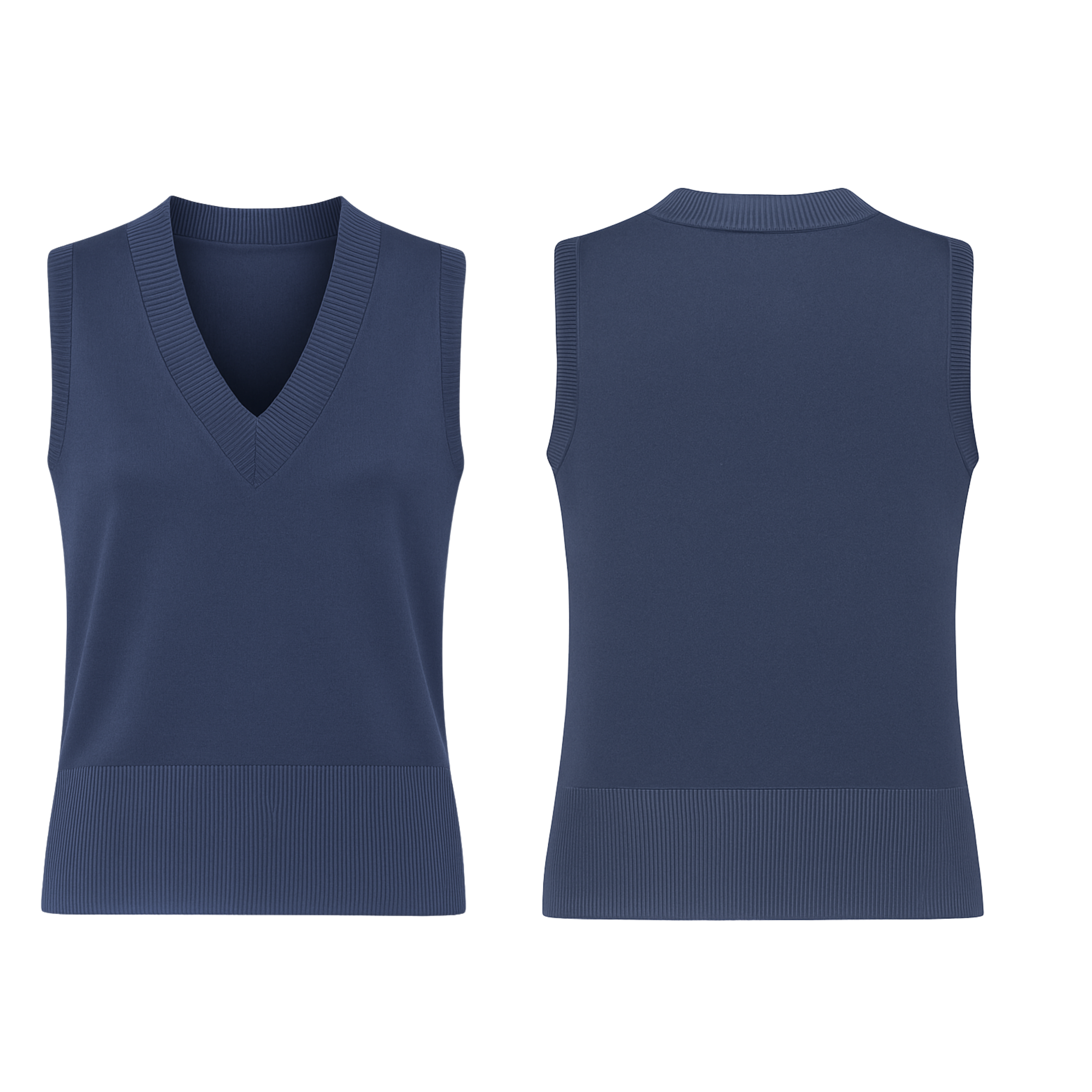 V-Neck Sweater Navy - BLANK