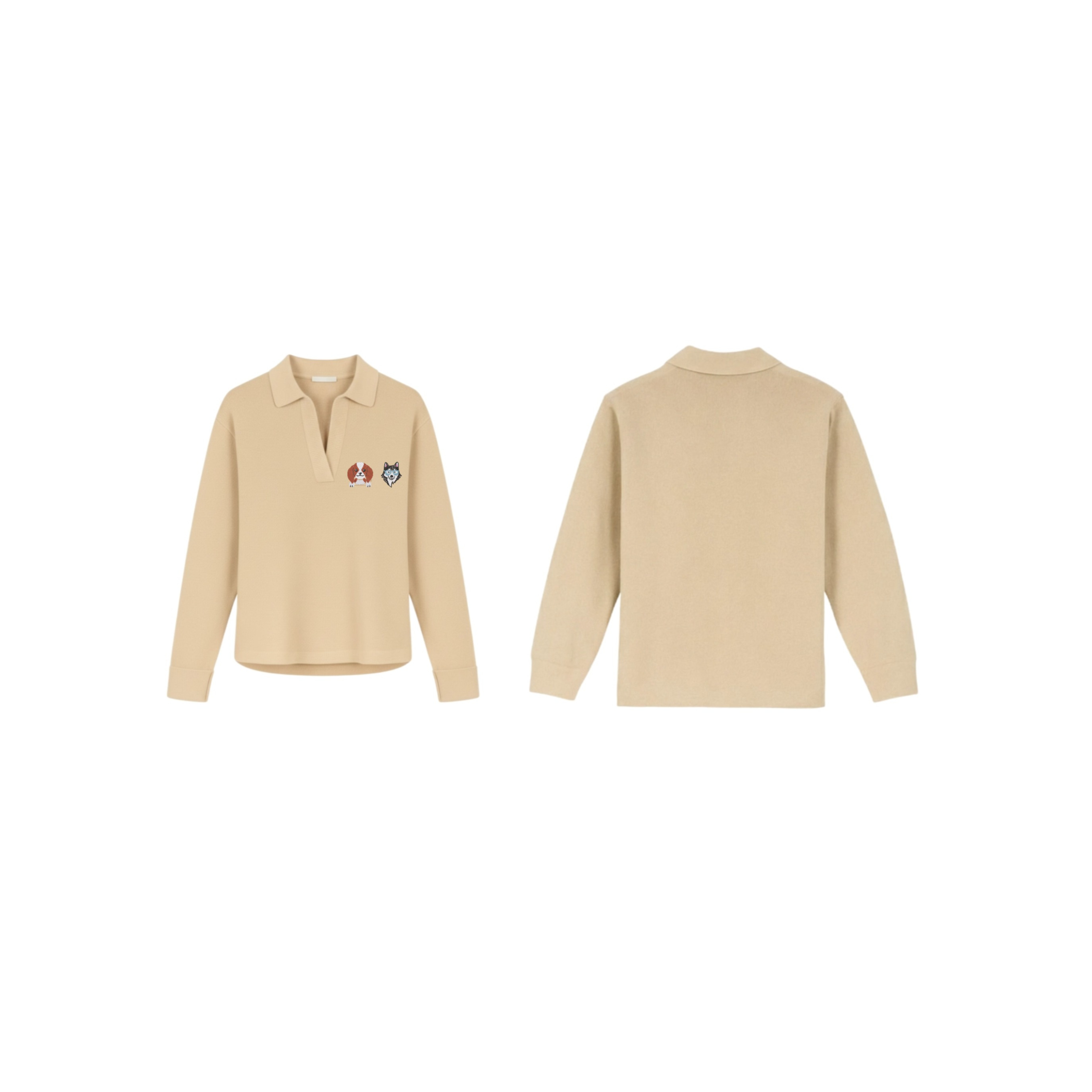 Split Neck Collared Polo Deluxe Pet Lover