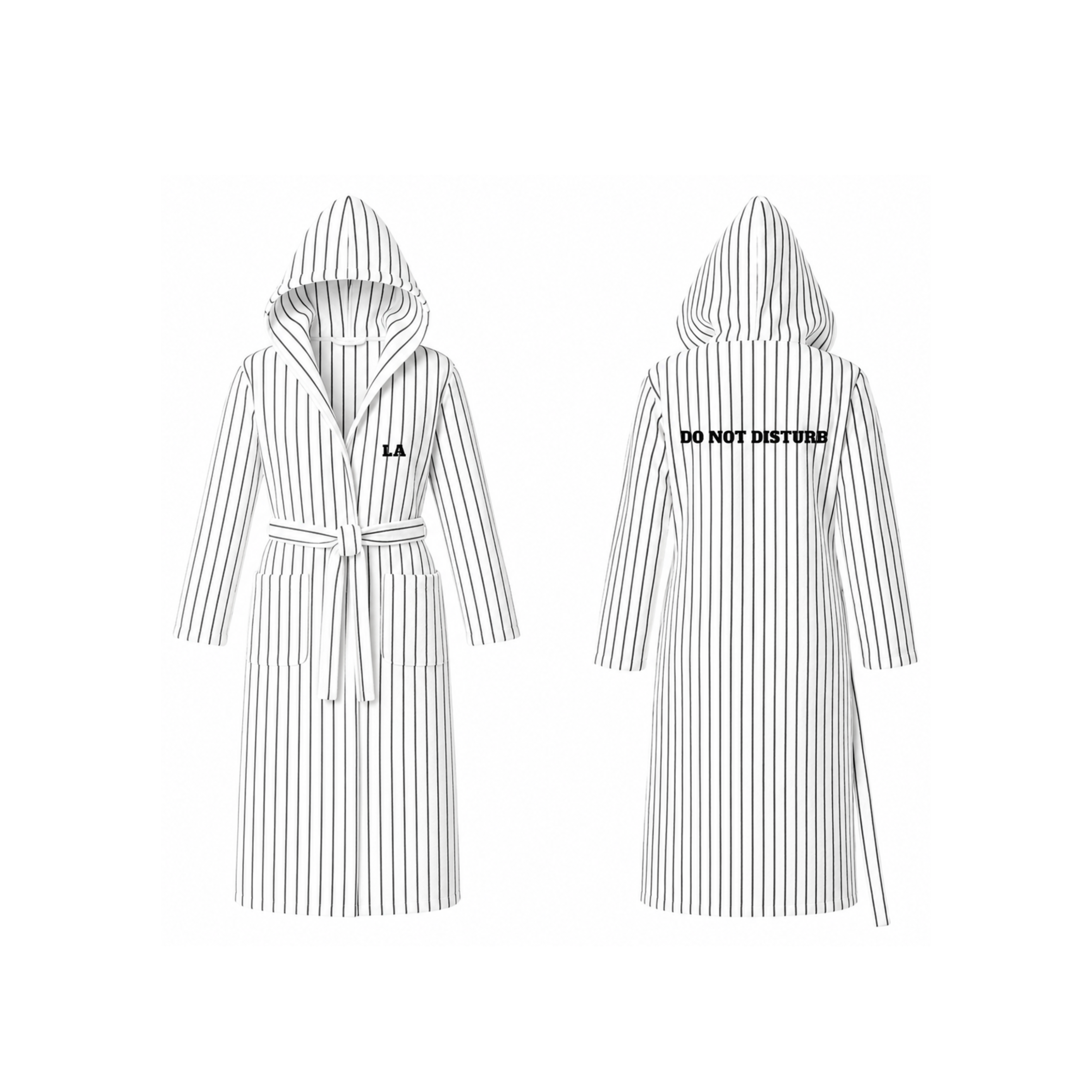 Striped Hooded Robe Inscription