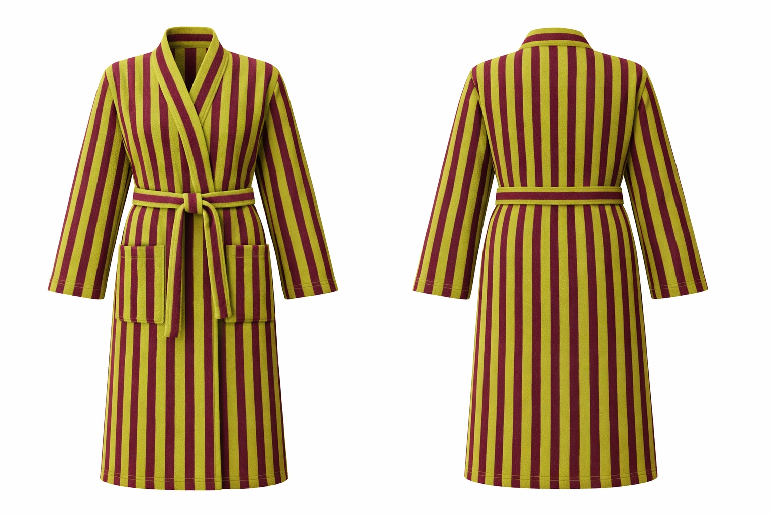 Striped Bath Robe Green - BLANK