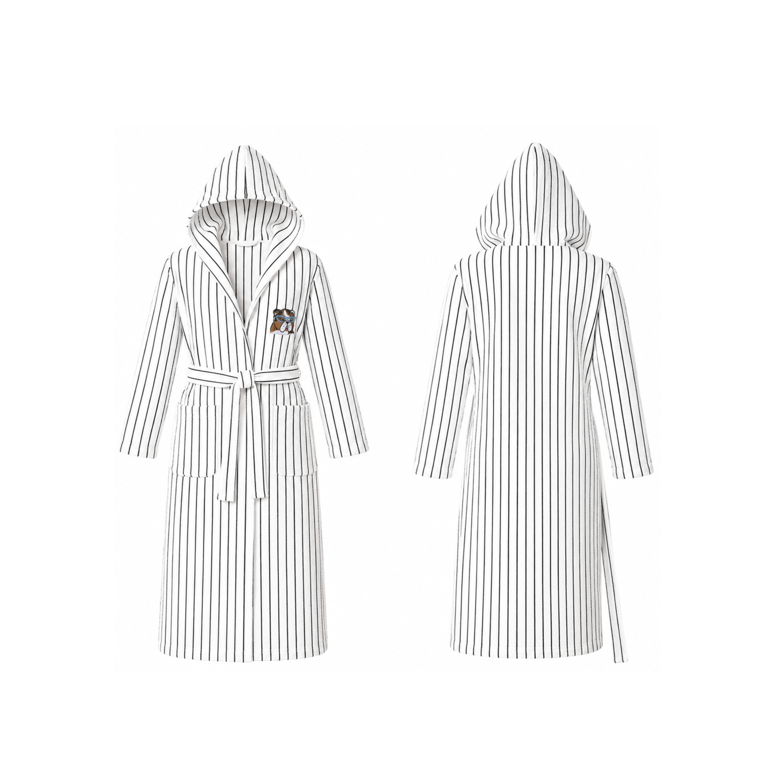 Striped Hooded Robe Deluxe Pet Lover