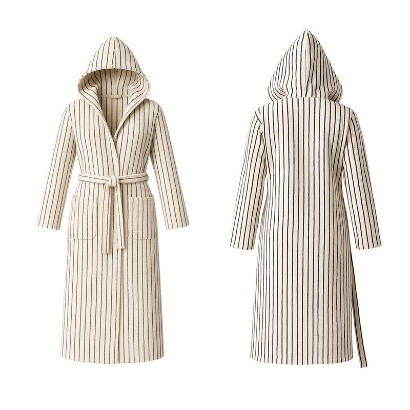 Striped Hooded Robe - BLANK