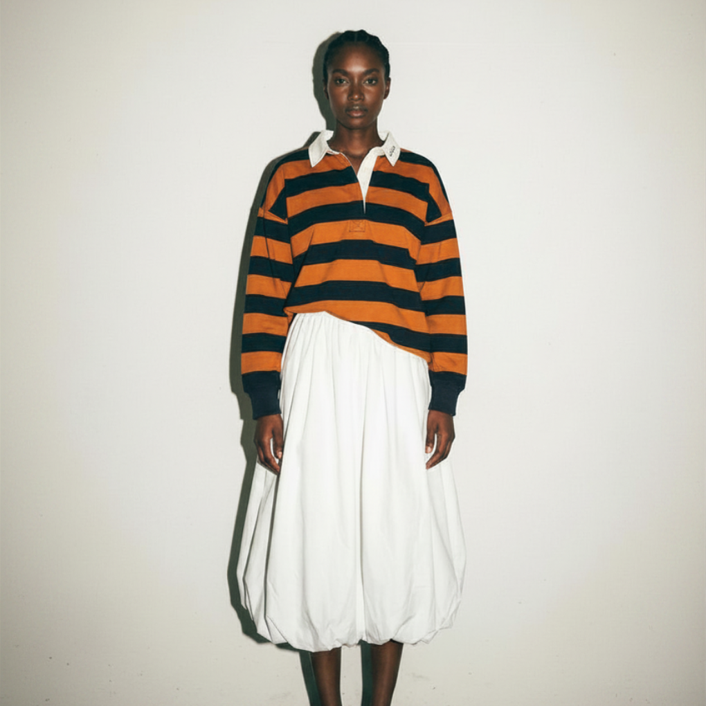 Inscription Striped Rugby Shirt