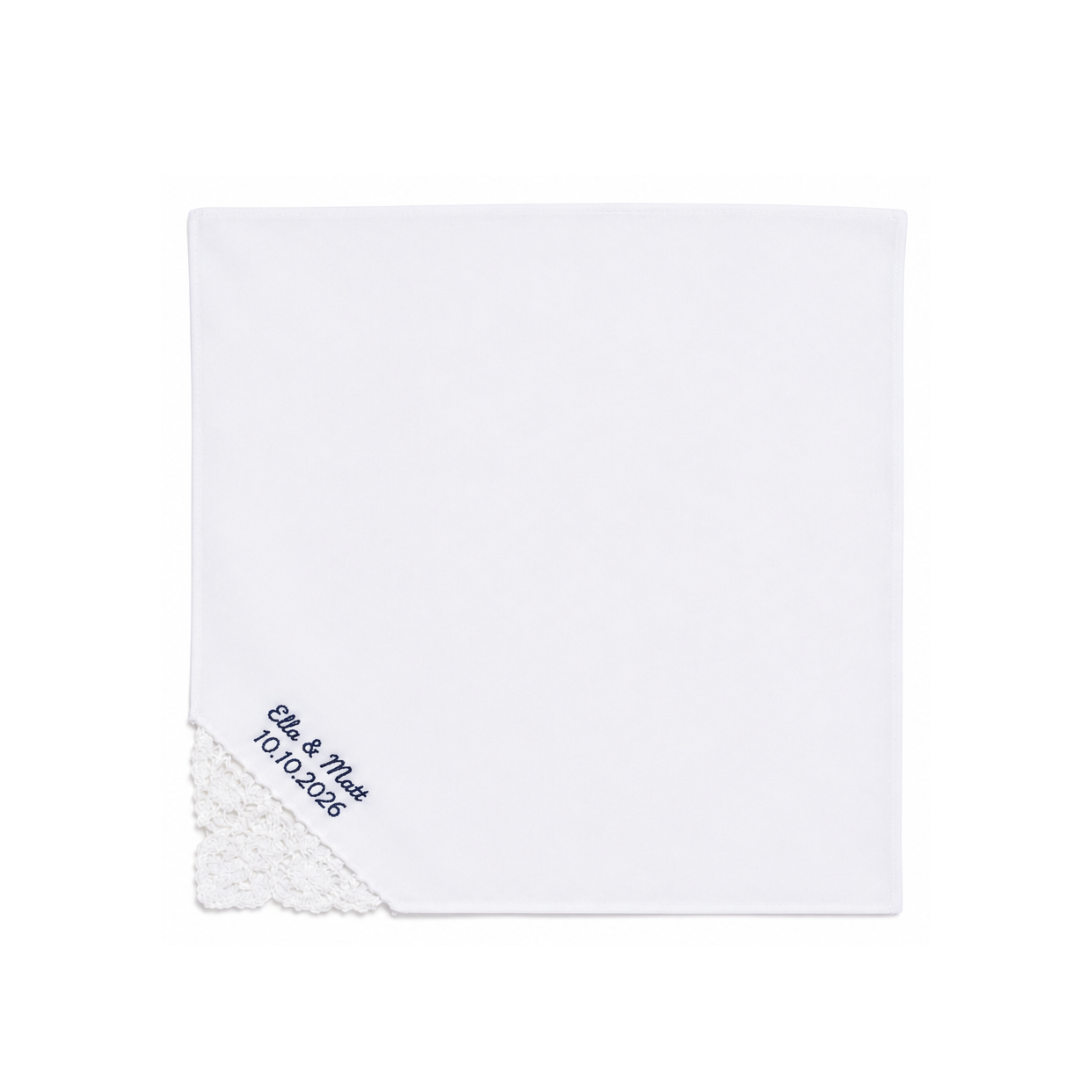 Violet Lace Handkerchief Inscription