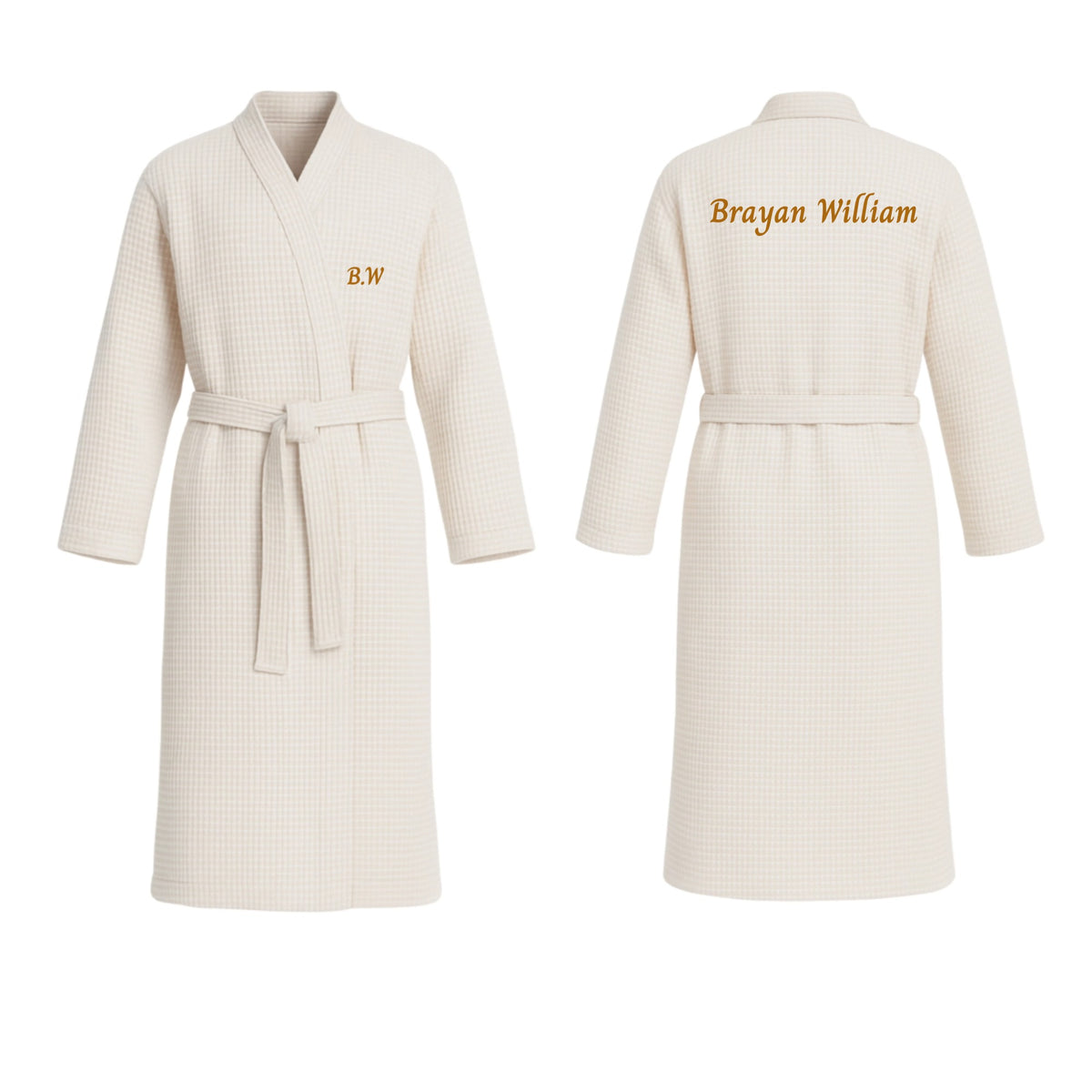 Waffle Gofret Robe Monogram Inscription