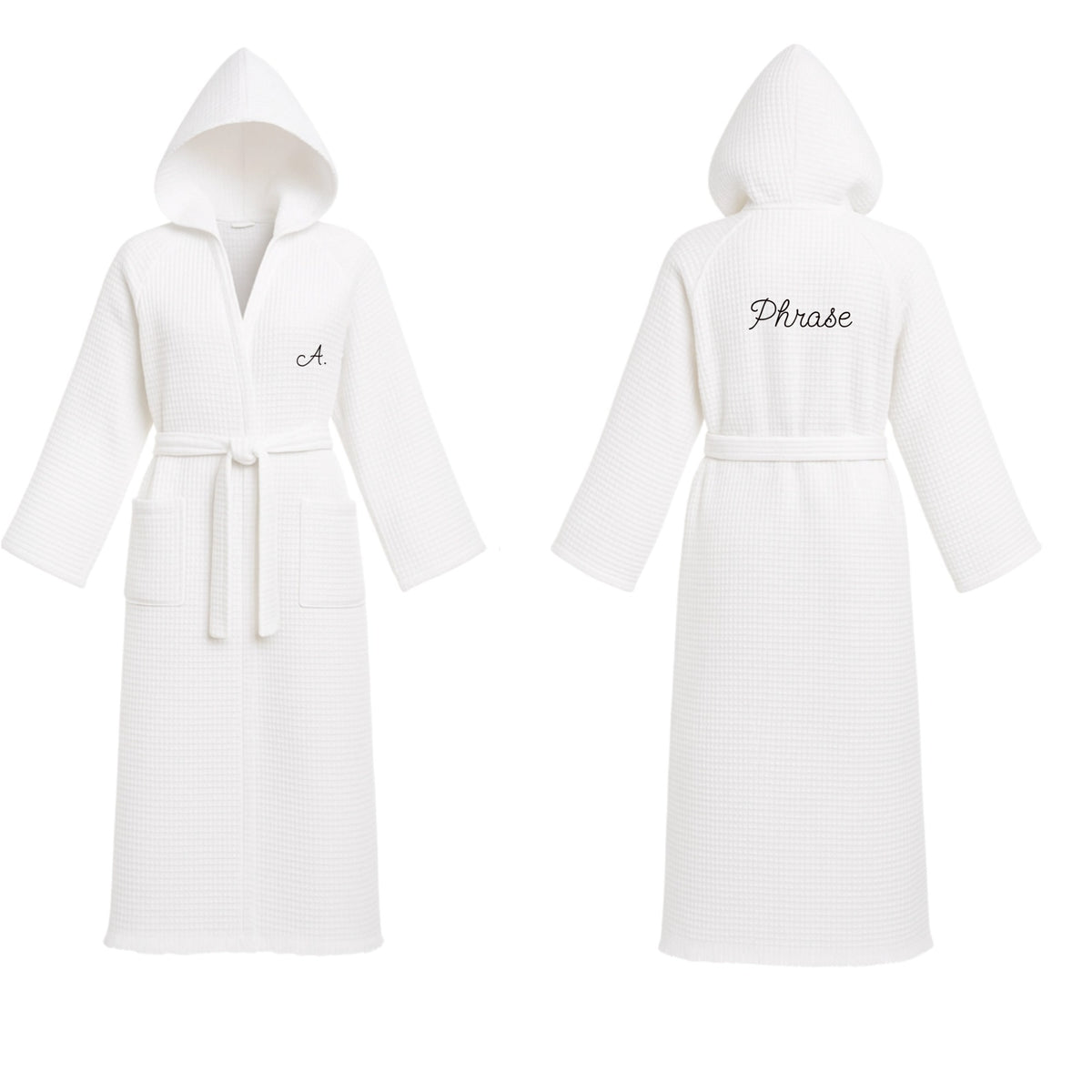 Waffle Hooded Robe Inscription