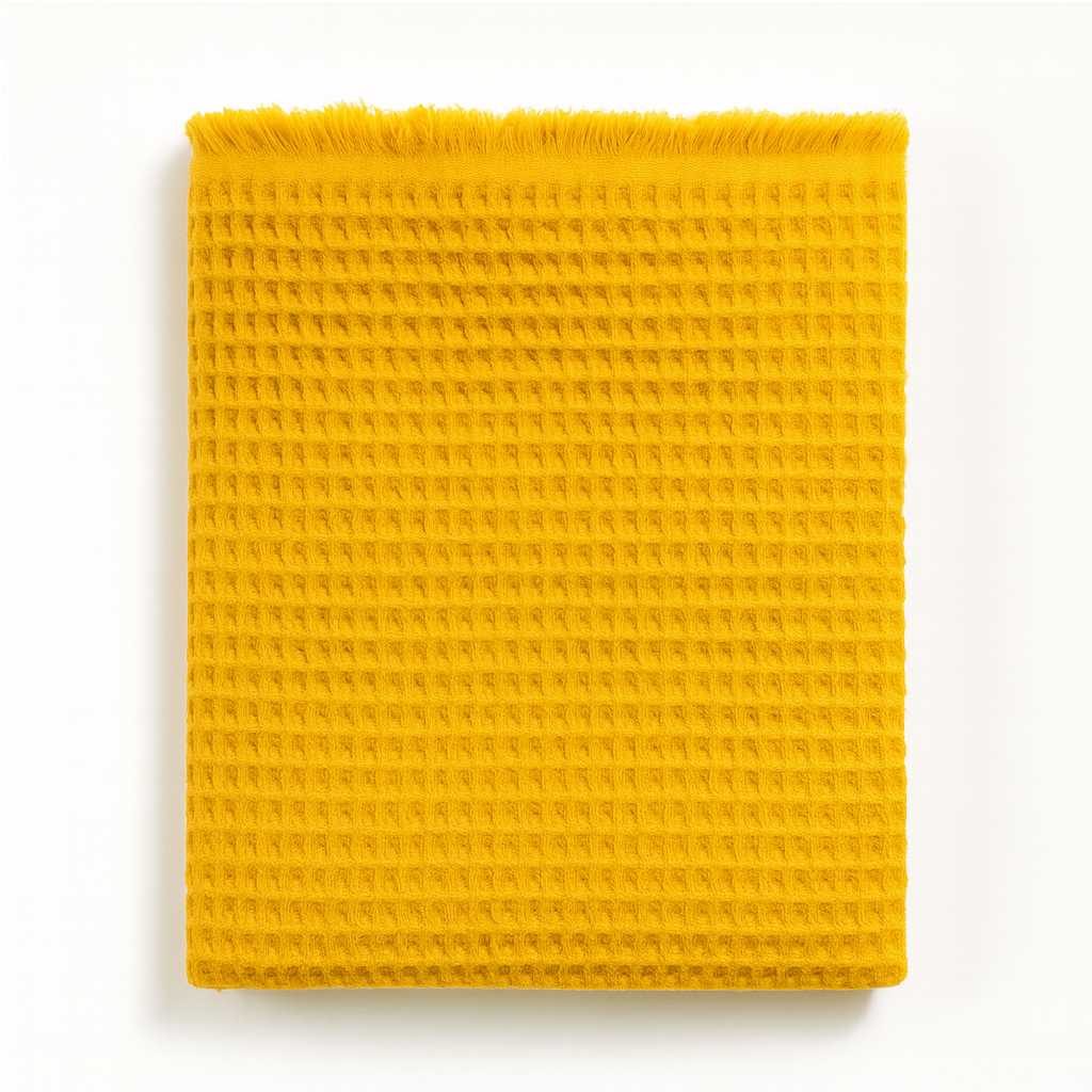 Waffle Large Towel Mustard - BLANK