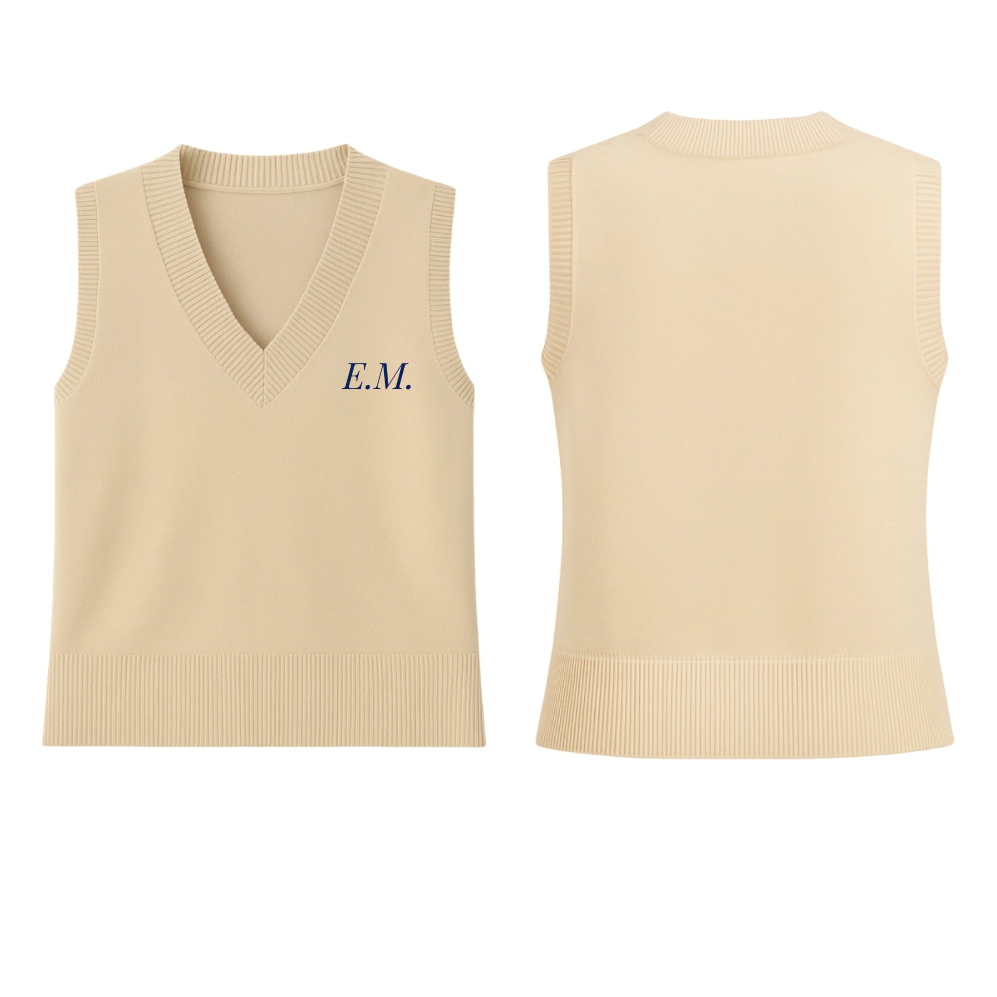 Initials V-Neck Sweater