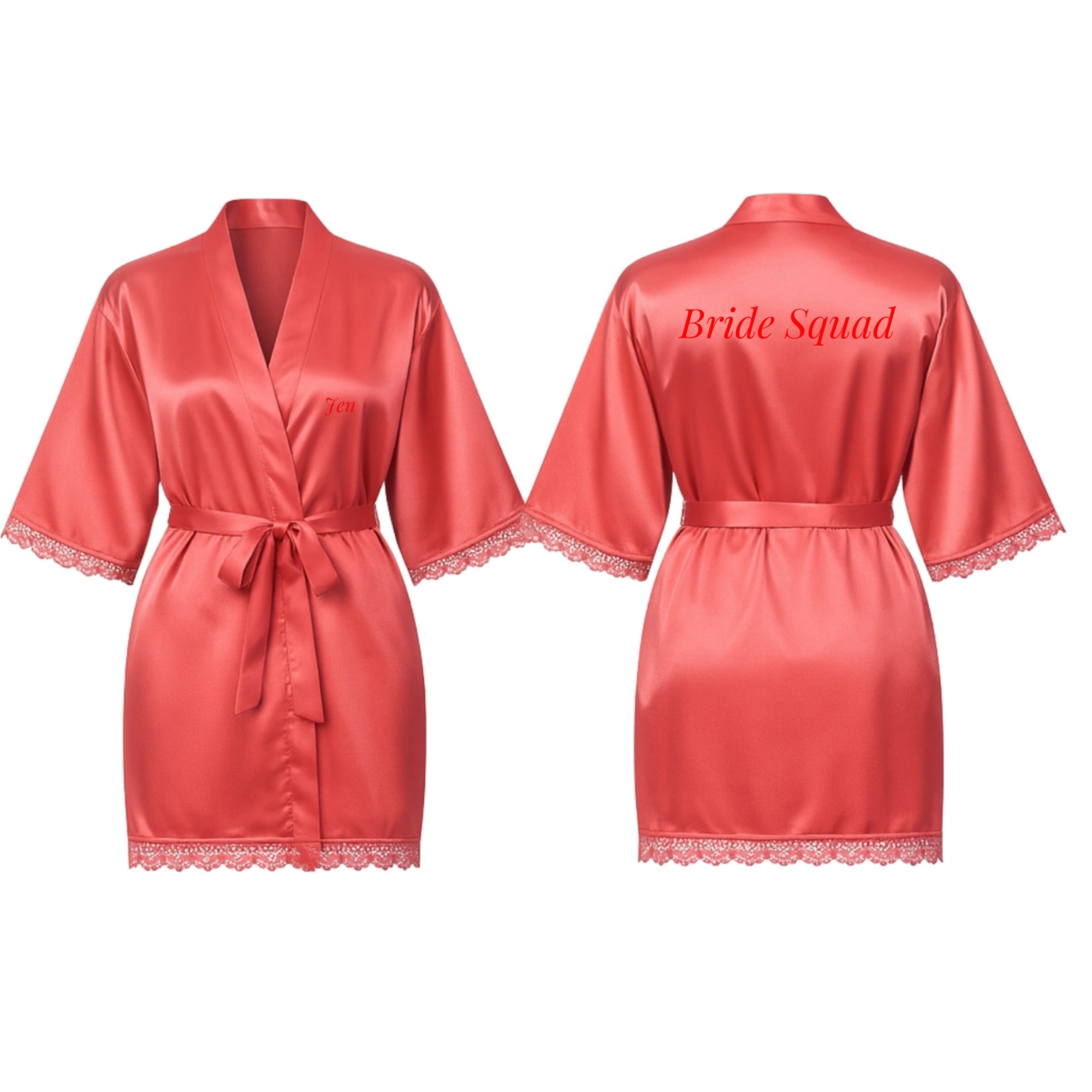 Inscription Front and Back Bridal Robe