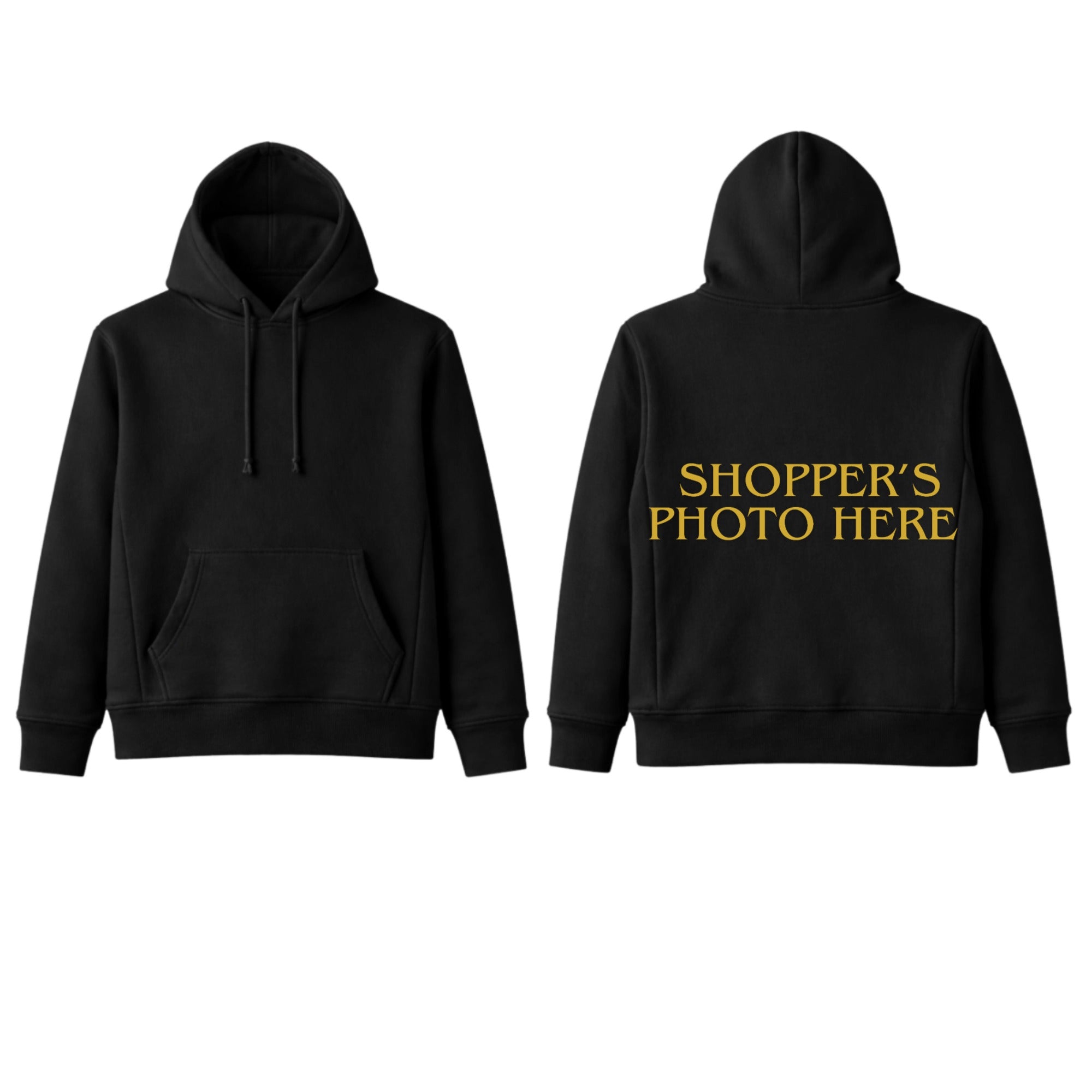 Mid Length Pull Over Fleece Hoodie printed back