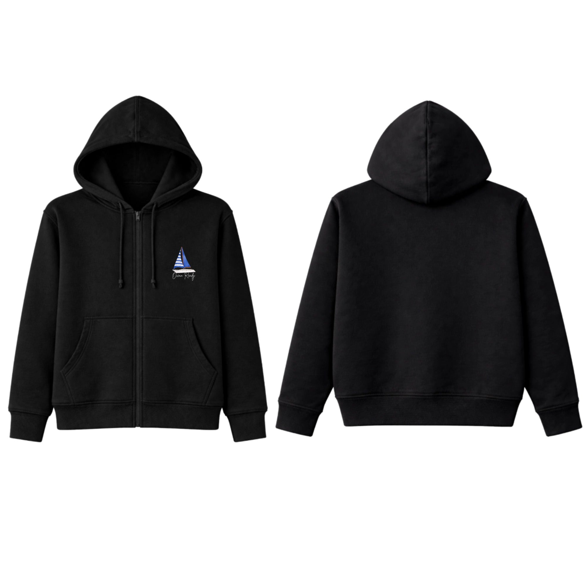 Luxe Short Zip Hoodie Graphic and Text