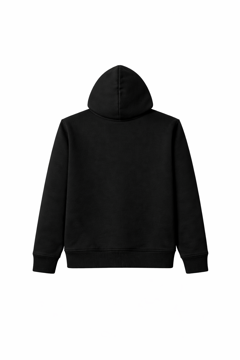 Mid Lenght FZ Fleece Hoodie Black - Blank